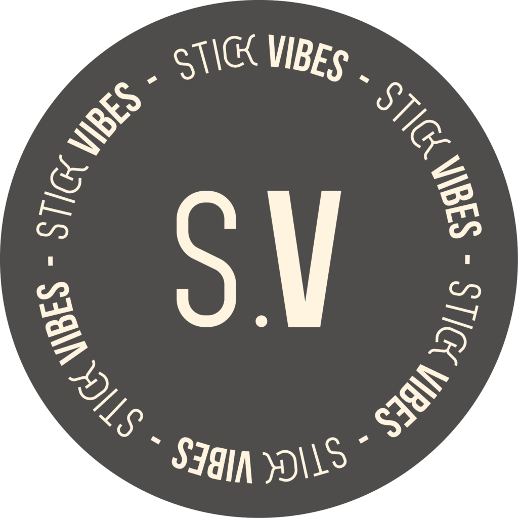 logo sticker stick vibes