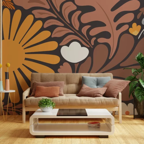 Papier peint panoramique floral