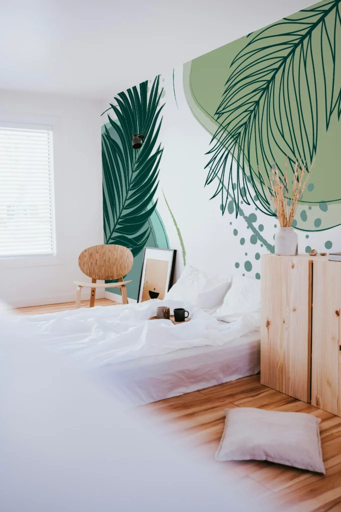 papier-peint-panoramique-feuilles-tropicales-vertes-chambre